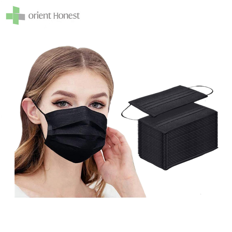 Máscara de cara negra de seguridad quirúrgica