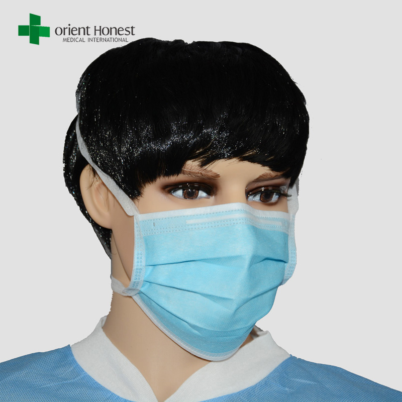 Großhandel 3-Schicht-tie-on Gesichtsmaske, Krankenhaushygiene Gesichtsmaske, Zahnarzt Mundschutz Maskenhersteller