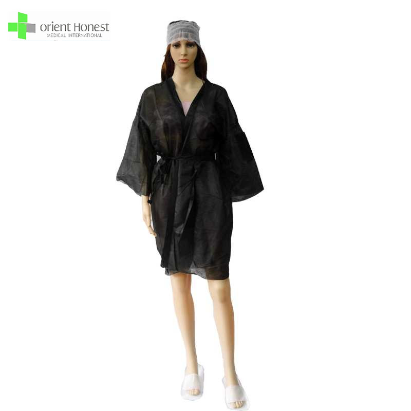 Grosir mandi jubah sekali pakai pakaian sauna unisex untuk salon kecantikan