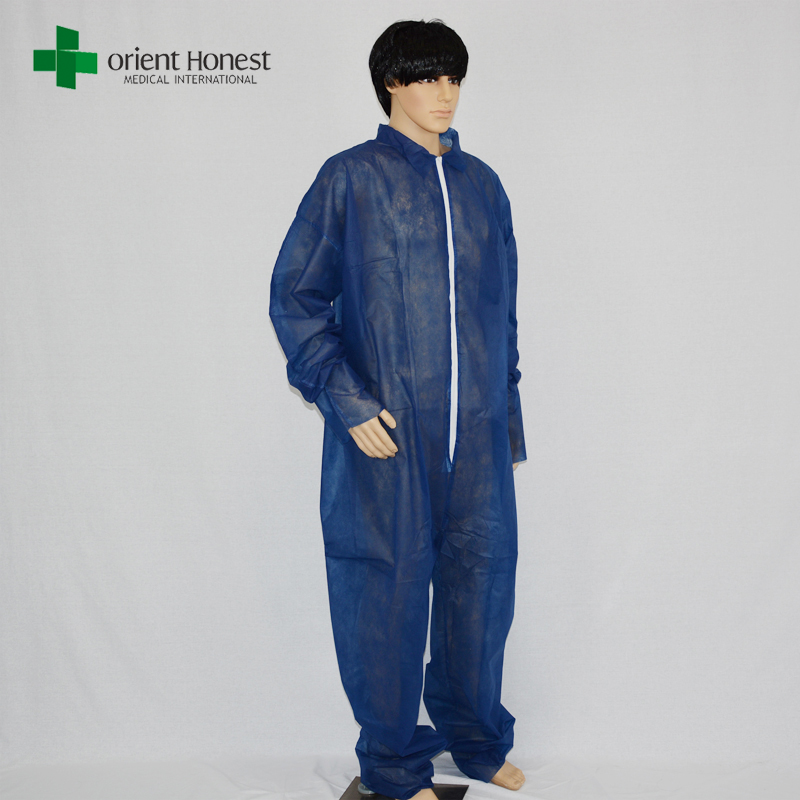 cina produsen pakaian sekali pakai, Cina pemasok untuk coverall PP biru, pp pakai keseluruhan buatan China Hubei