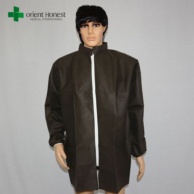 disposable black lab coats exporter,disposable lab coat zipper front,stand collar lab coat disposable