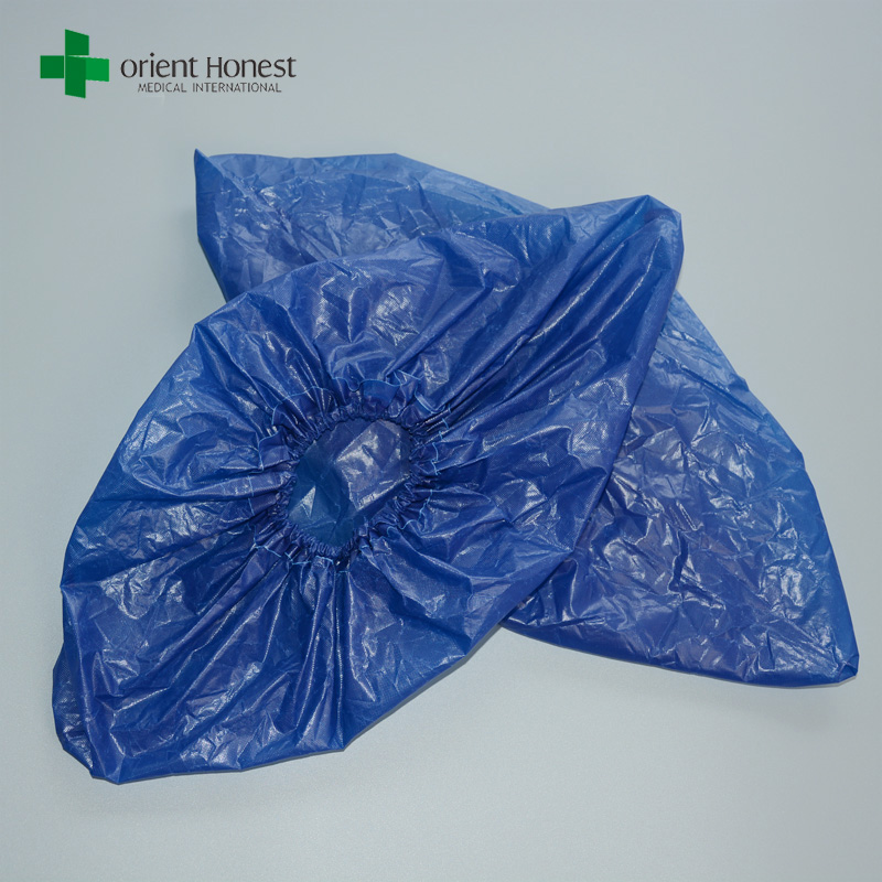 disposable cheap CPE shoe covers,medical disposable shoe covers,dark blue medical shoe cover,