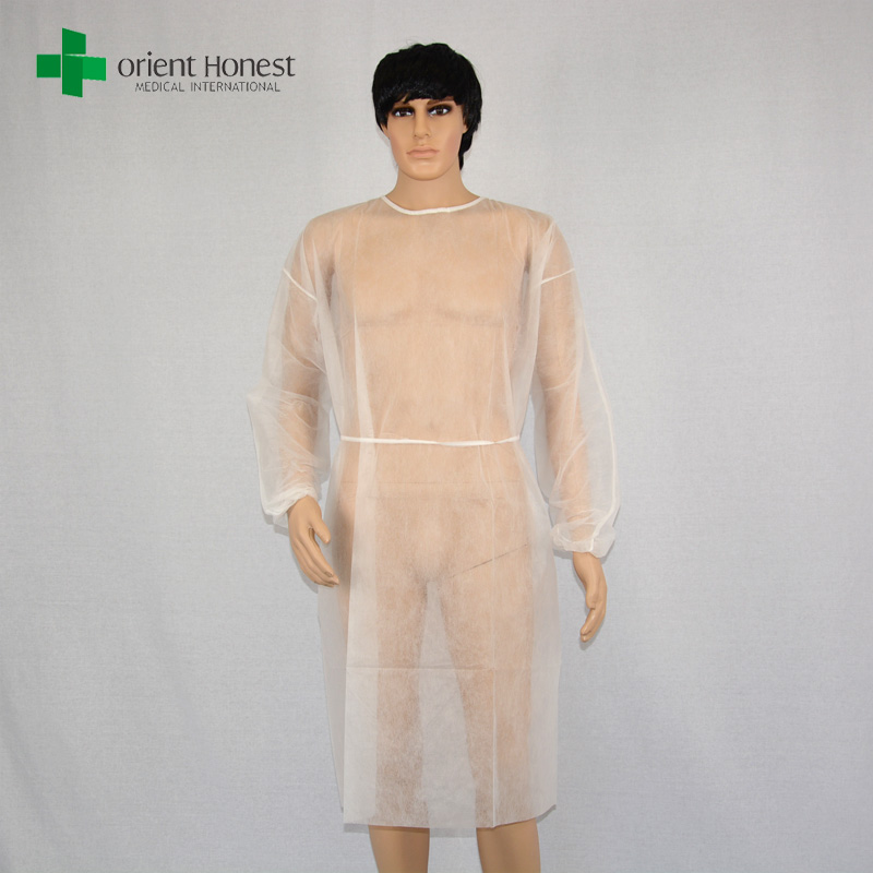 jetables robes d'isolement de l'hôpital, jetable coverall robe d'isolement, PP blanc fabricant de robe d'isolement