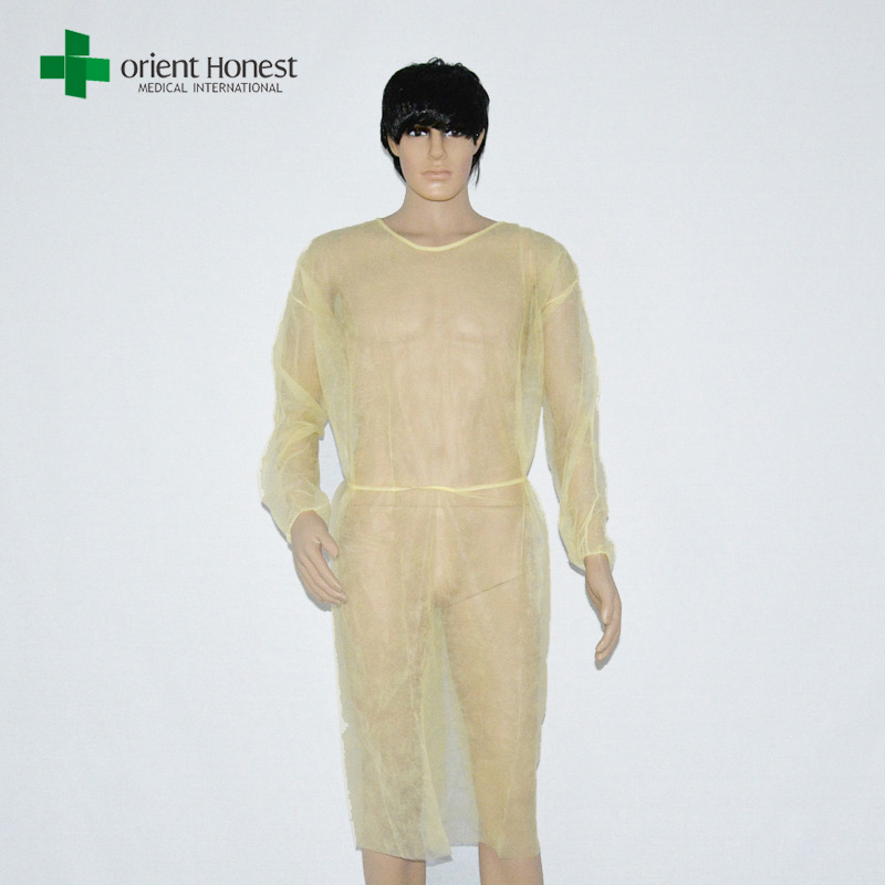 disposable isolation gown, yellow disposable isolation gown wholesales,pp non woven isloation gown suppliers