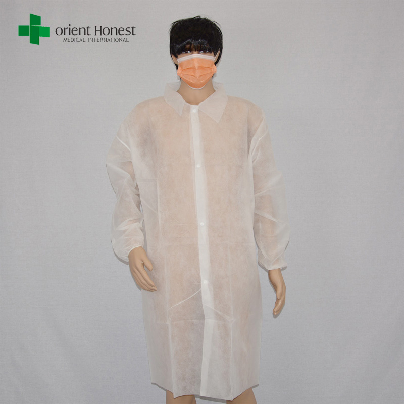 disposable visitor coats plant, non woven disposable white coats,disposable white lab coats