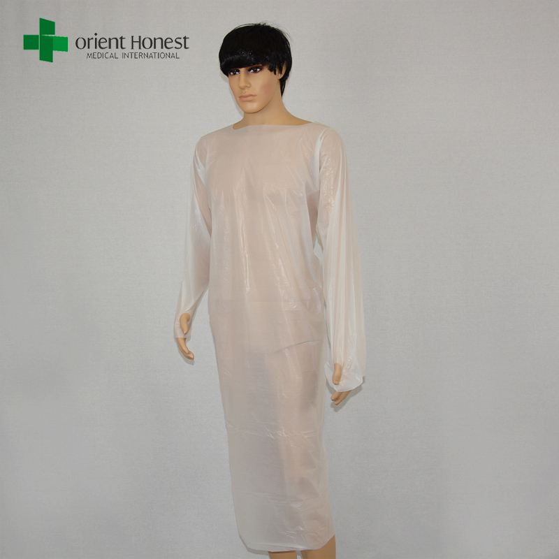 exporter for diposable CPE protective gown,waterproof surgical gowns vendor,white plastic isolation gowns