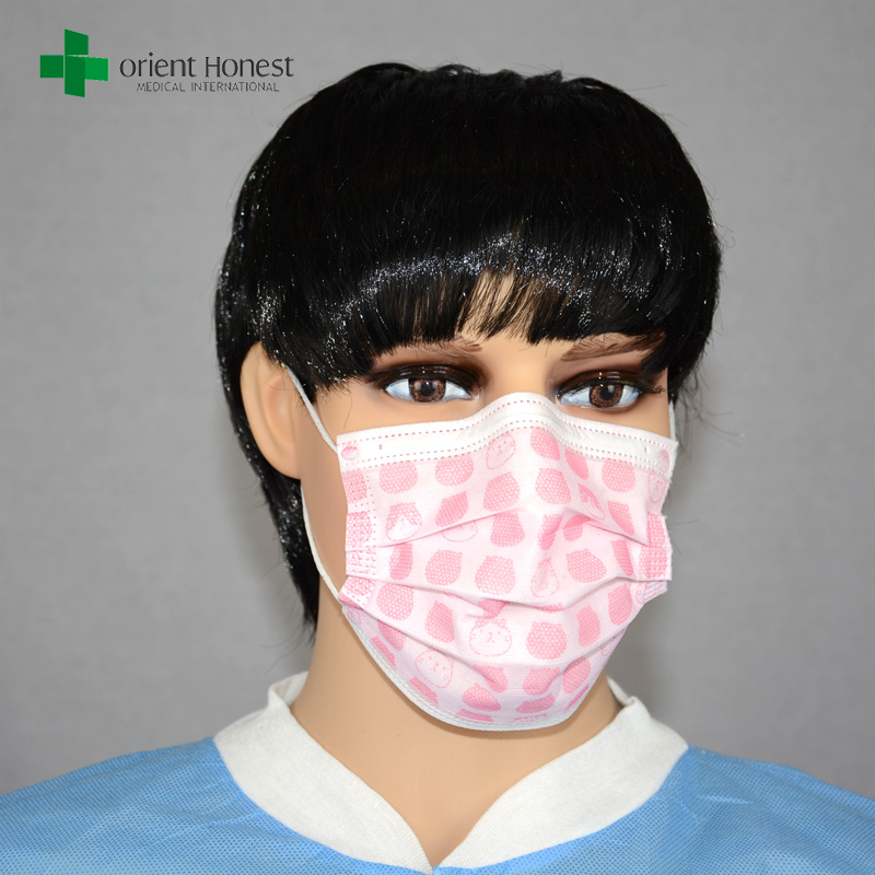 ラテックスフリーの子供の手術用フェイスマスク、漫画の印刷と不織布フェイスマスク、面白い歯科フェイスマスク
