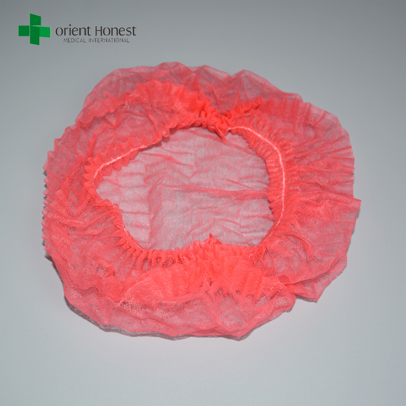 rote Farbe Vliesclipkappe, elastische chirurgische scheuern Kappen, Non-Woven-chirurgische Kappe Pflanze