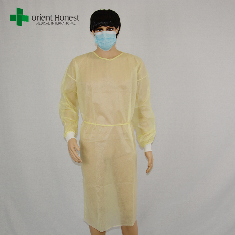 yellow pp isolation gown supplier,pp surgical gown for doctor,cheap disposable medical gowns