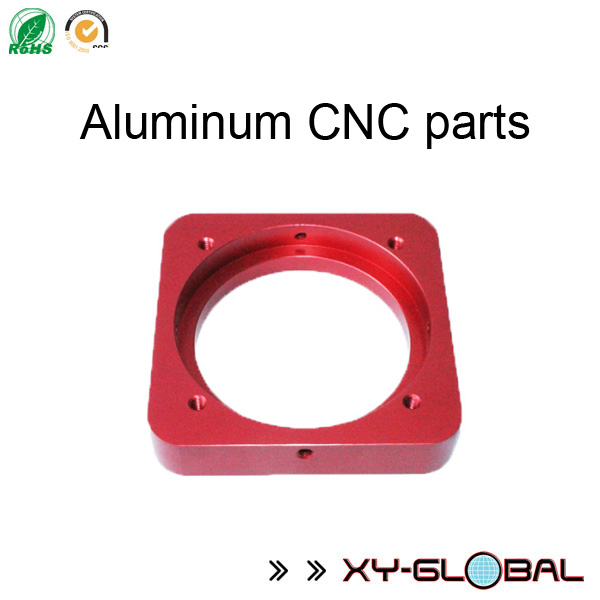 Empresa de usinagem CNC de alumínio, peças de alumínio de usinagem de precisão CNC com acabamento anodizado vermelho
