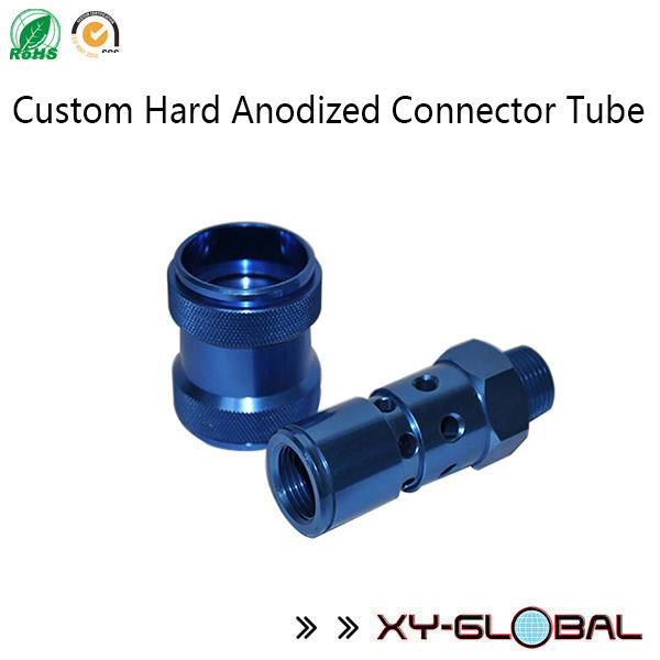 Fábrica de peças usinadas de precisão cnc, Tubo conector anodizado rígido personalizado