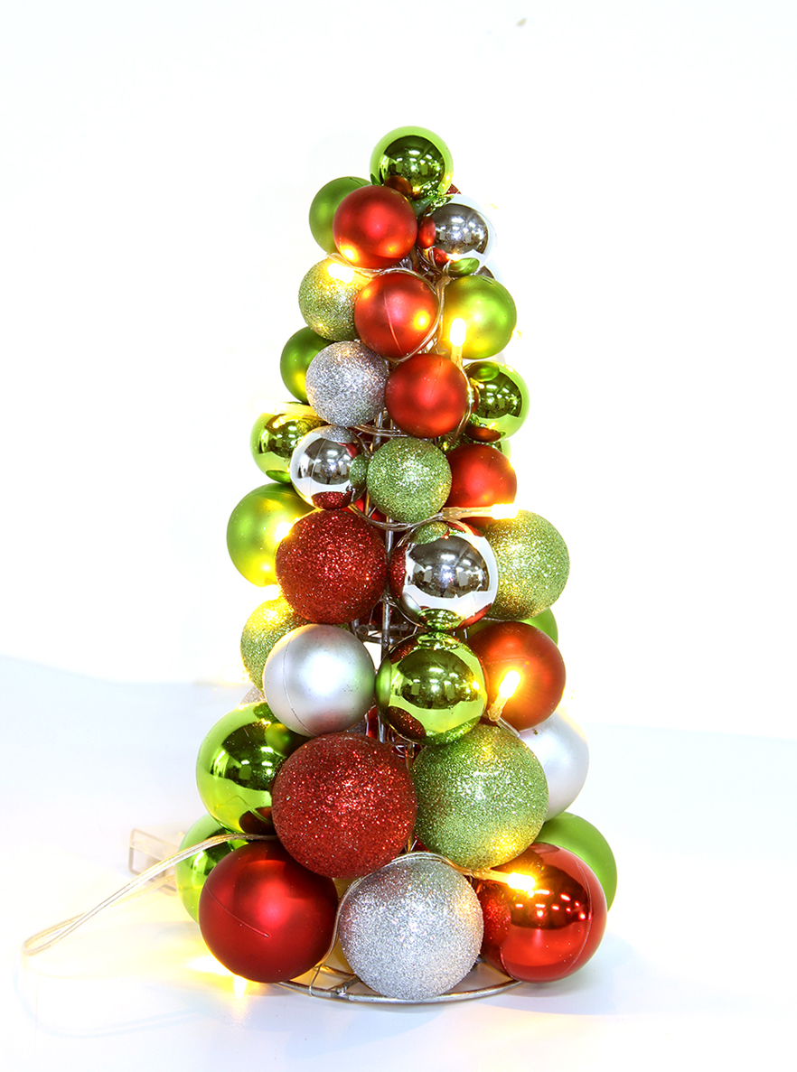 12" popular Color Metal cono Prelit Navidad árbol
