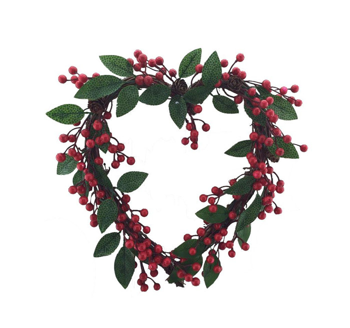 14" guirnalda de corazón de vainilla para las decoraciones de Navidad