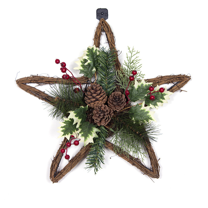 17" Star shaped christmas wreath