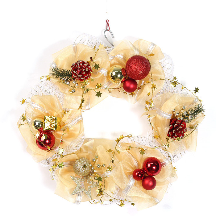 2017 Special Design Organza Christmas Wreath