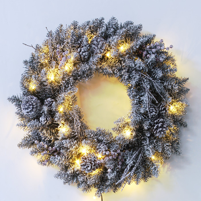 24" White Frosted christmas wreath