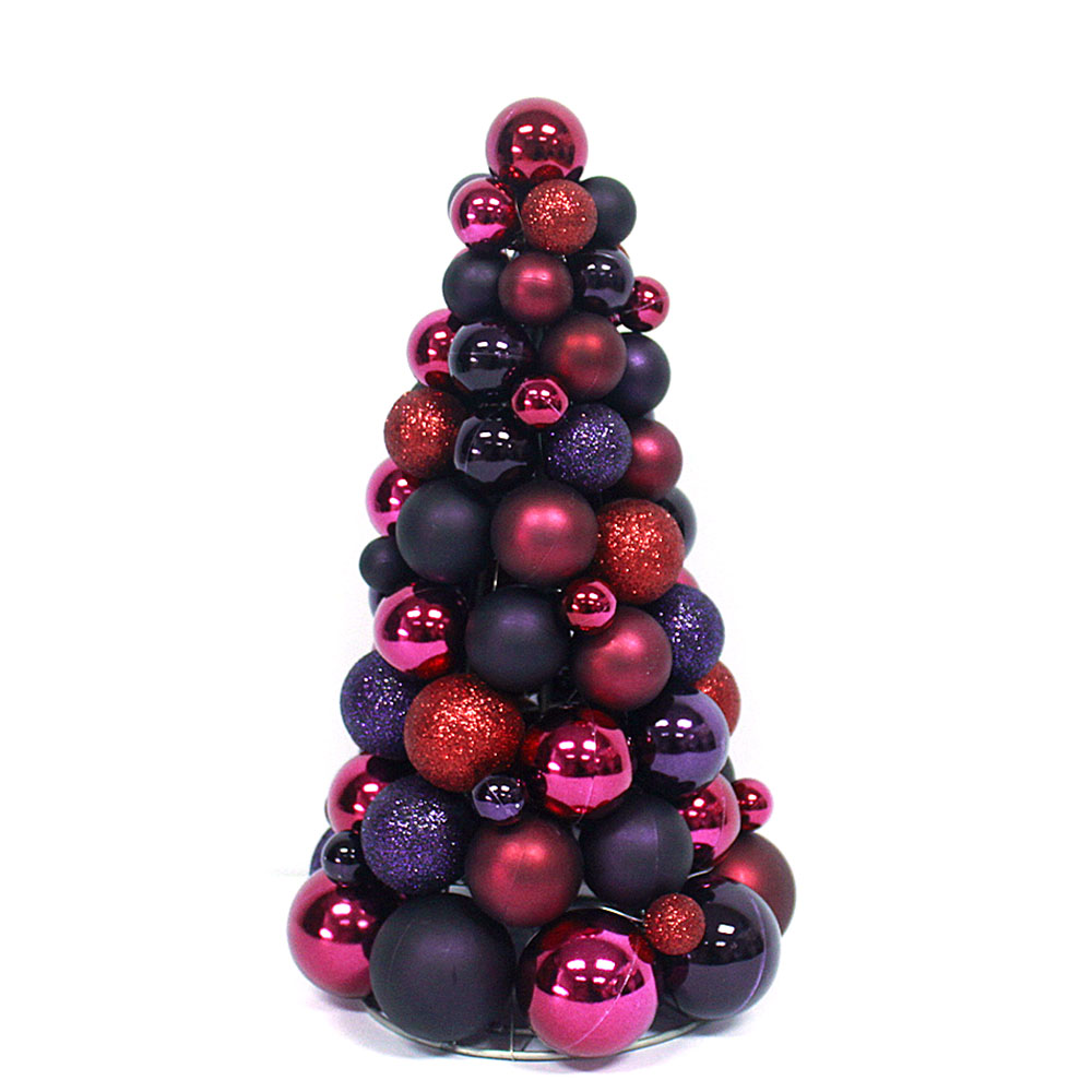 30cm Plum Color Christmas Bauble Tree