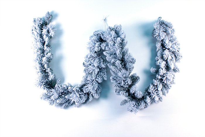 9ft Christmas decoration PVC Snowy garland