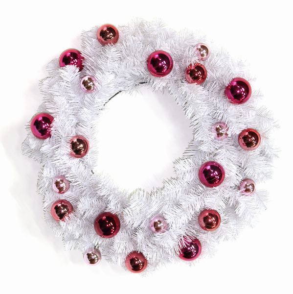 Battery operated decorated outdoor christmas ball wreaths 