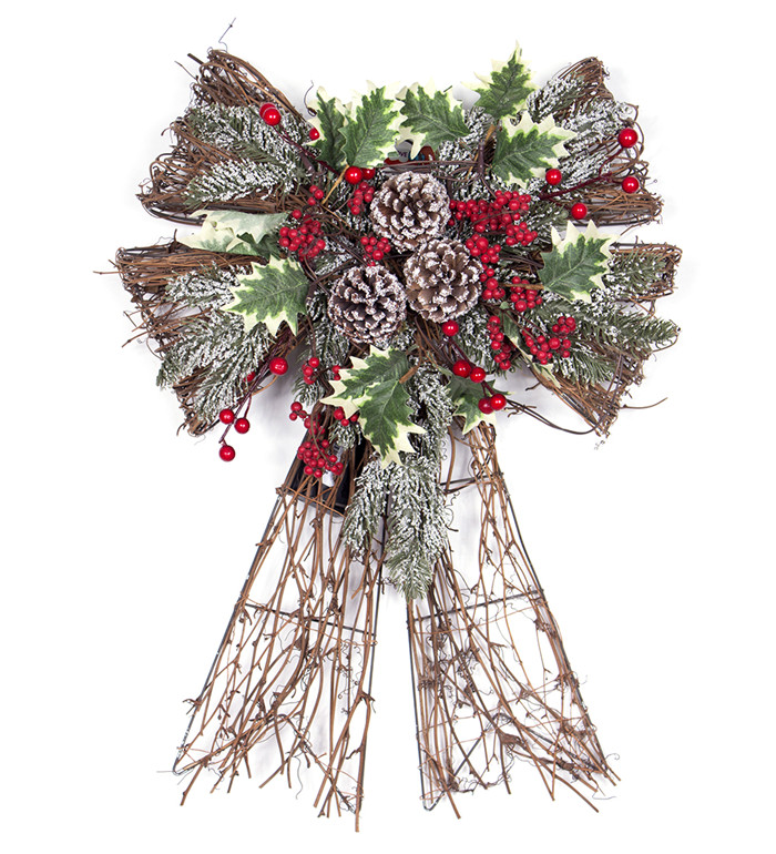 Bow shaped christmas hanging ornaments
