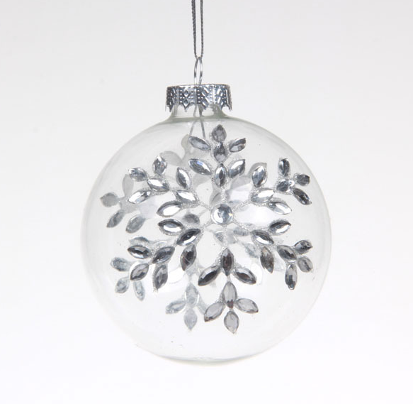 Clear Glass Ball Ornament With Decal Printing