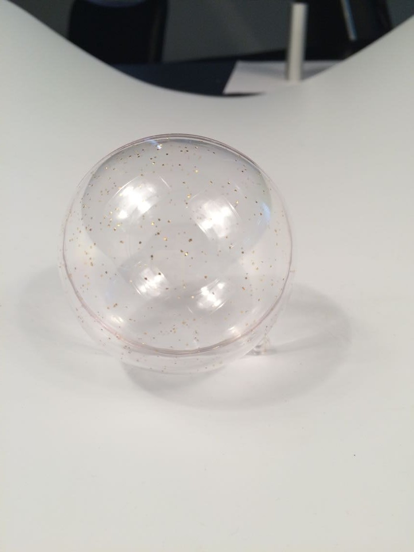 Duidelijke Plastic Bauble 10cm 2part glitter gunsten kerst-Craft huwelijksgeschenken