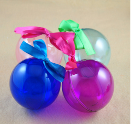 High quality luxury colored plastic clear open ball