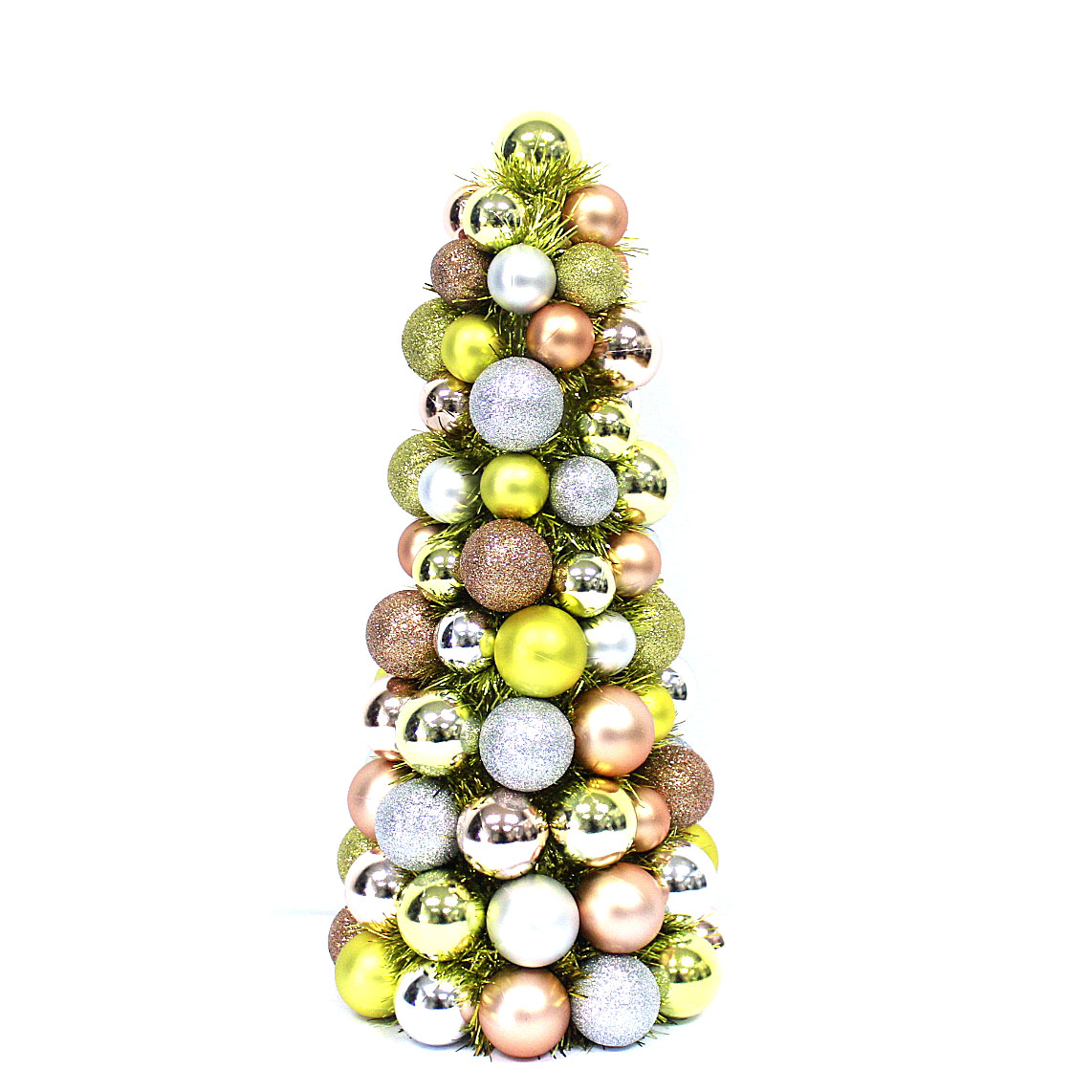 Hot Sell Metallic Christmas Cone Tree mit Gold Tinsel