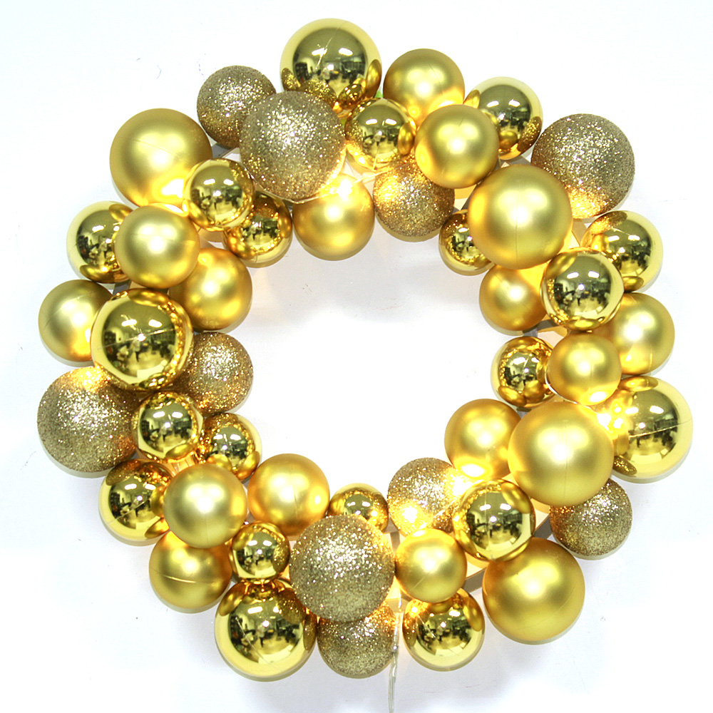 Hot Sale gouden kerst bal krans ornamenten voor decor op licht