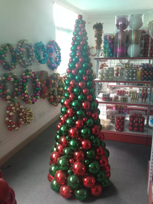 Indoor 180cm Large Artificial Christmas Ball Tree