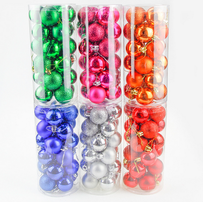 Luxury Decorative Plastic Xmas Tree Ball Tube