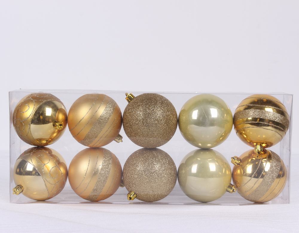 Nouveau jeu de boules de Noël en plastique de conception d'arbre