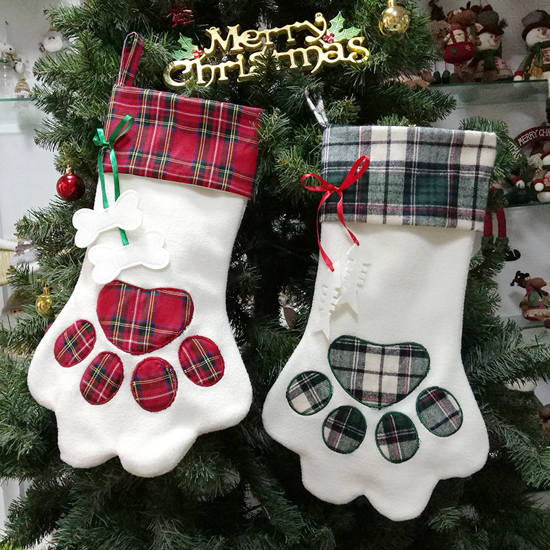 New arrivals candy gift bags dog christmas pet stockings for festival hanging tree decor