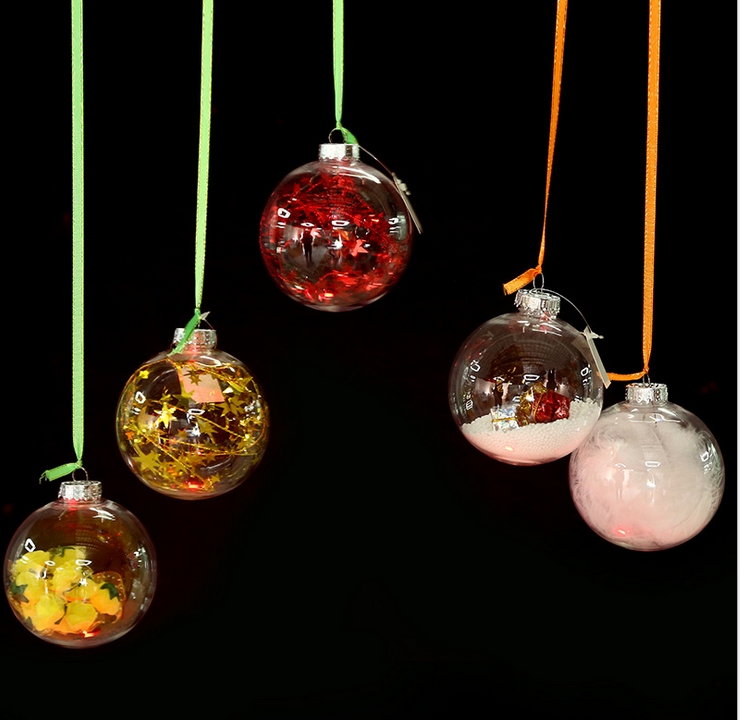 Bola de plástico promocional de Natal transparente