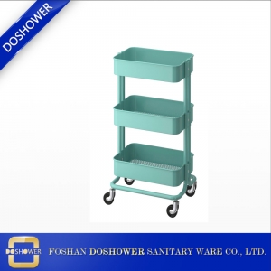 DOSHOWER tier rolling storage cart metal trolley with  pedicure chairs foot spa massage of pedicure cart supplier