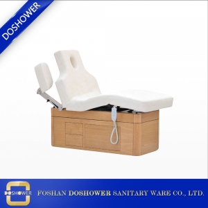 Facial massage bed manufacturer in China with wooden base massage bed with storage for electric massage tables for sales
