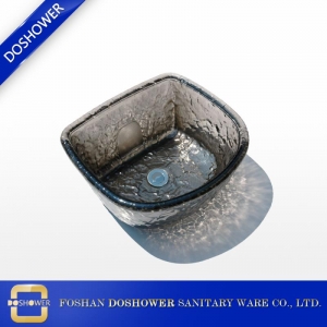 Gri Altın Beyaz Siyah Gümüş renkli cam lavabo pedikür kase toptan çin havzası üreticisi DS-T4