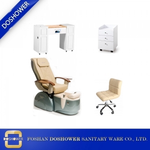 Chaise de pédicure moderne et table de manucure fixée Hot Furniture Nail Spa Spa DS-4005 SET