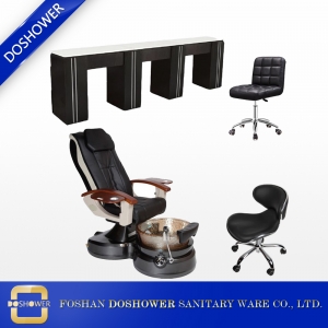 Fornecimento de móveis de unhas Bar de unhas Mesa de manicure Pedicure Cadeira Pacote China DS-L4004B SET