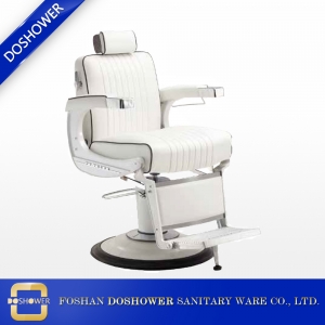 White Elegance Barber Chair With Hydraulic Pump Attrezzature per saloni di bellezza