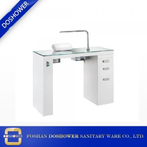 White Manicure Table For Salon With  Nail Dust Collectors Wholesale Manicure Tables