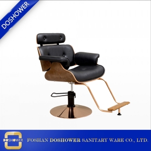 Proveedor de silla de barbero blanco en China con la silla de peluquería moderna Oro para la silla de peluquería portátil