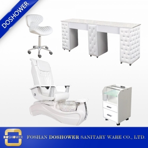 Wholesale salon manicure pedicure chair with manicure table nail desk reception china W88C SET