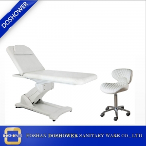 フードマッサージベッドスパソファ椅子用の自動サーマルマッサージベッド付き調整可能な白いフルボディマッサージベッド