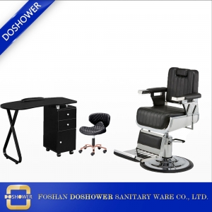 Móveis de salão de beleza Luxury Barber Chair Salon com cadeira de barbeiro preto 2022 para cadeiras de barbeiro à moda antiga