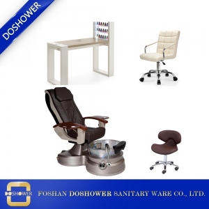 Móveis para salão de beleza spa cadeira de pedicure mesa de manicure pedicure e estação de manicure à venda DS-L4004 SET