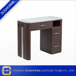 brown nail manicure table with manicure tables and chairs for China salon furniture supplier