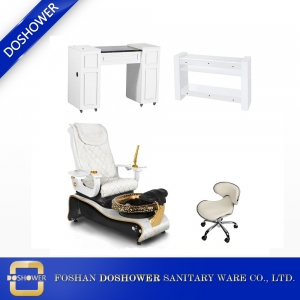 Çin en iyi altın pedikür spa sandalye paketi ve manikür masa istasyonu geç ve üretici DS-W1802 SETİ