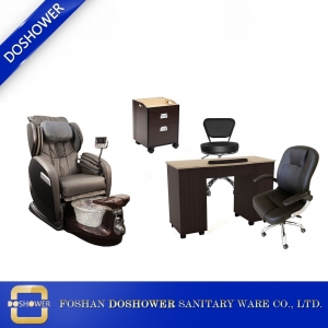 complete pedicure spa chair with hot sale wooden nail table tech chair wholesale china DS-W28A SET