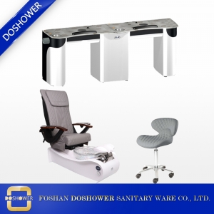 пакет стульев педикюра системы вентиляции отработанного воздуха с изготовленной на заказ таблицей ногтя вентиляционного отверстия фарфора DS-W2057 SET